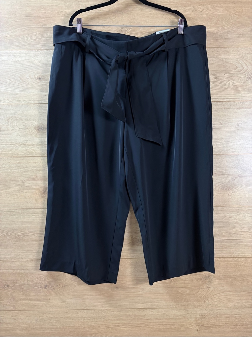 Alfani Plus Size Black Culotte Tie-Waist Wide-Leg Crop Pants 20W